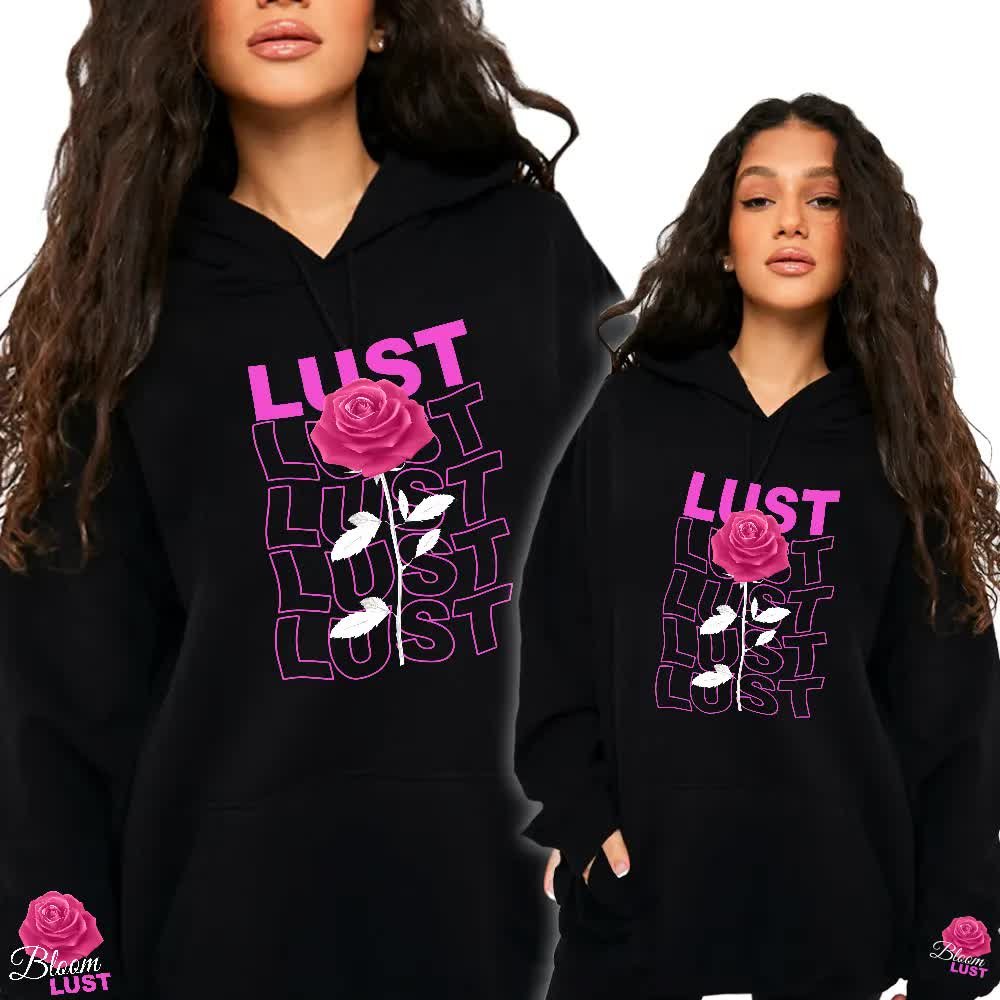 Bluza Czarna Damska Z Kapturem Bloom Lust Rose - M