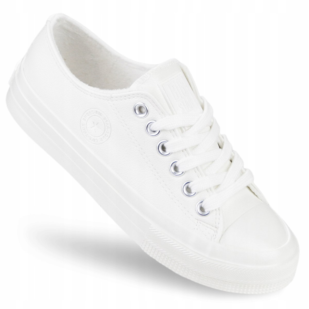 TRAMPKI damskie buty BIG STAR OCIEPLANE na jesień niskie białe OO274927 37