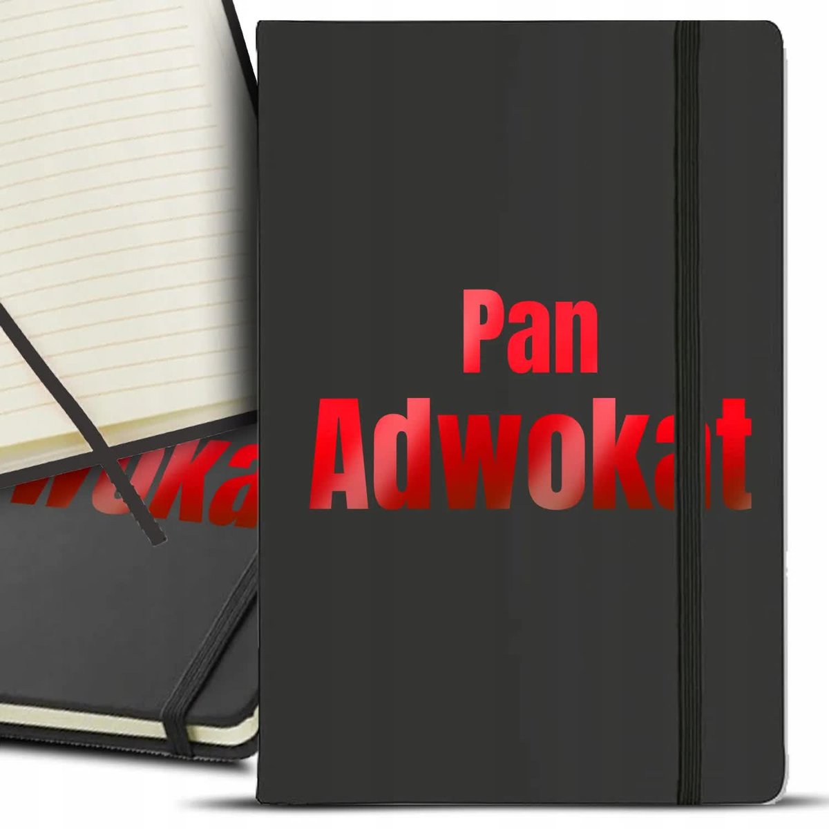 NOTES NOTATNIK RED PREZENT CZARNY Z GUMKĄ A5 PREZENT DLA PANA ADWOKATA WZ
