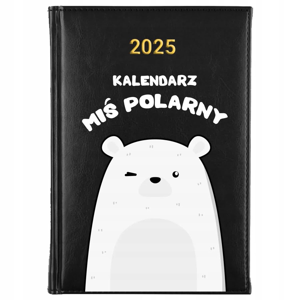 KALENDARZ CZARNY Książkowy Terminarz A5 2025 Misie MIŚ POLARNY Wzory