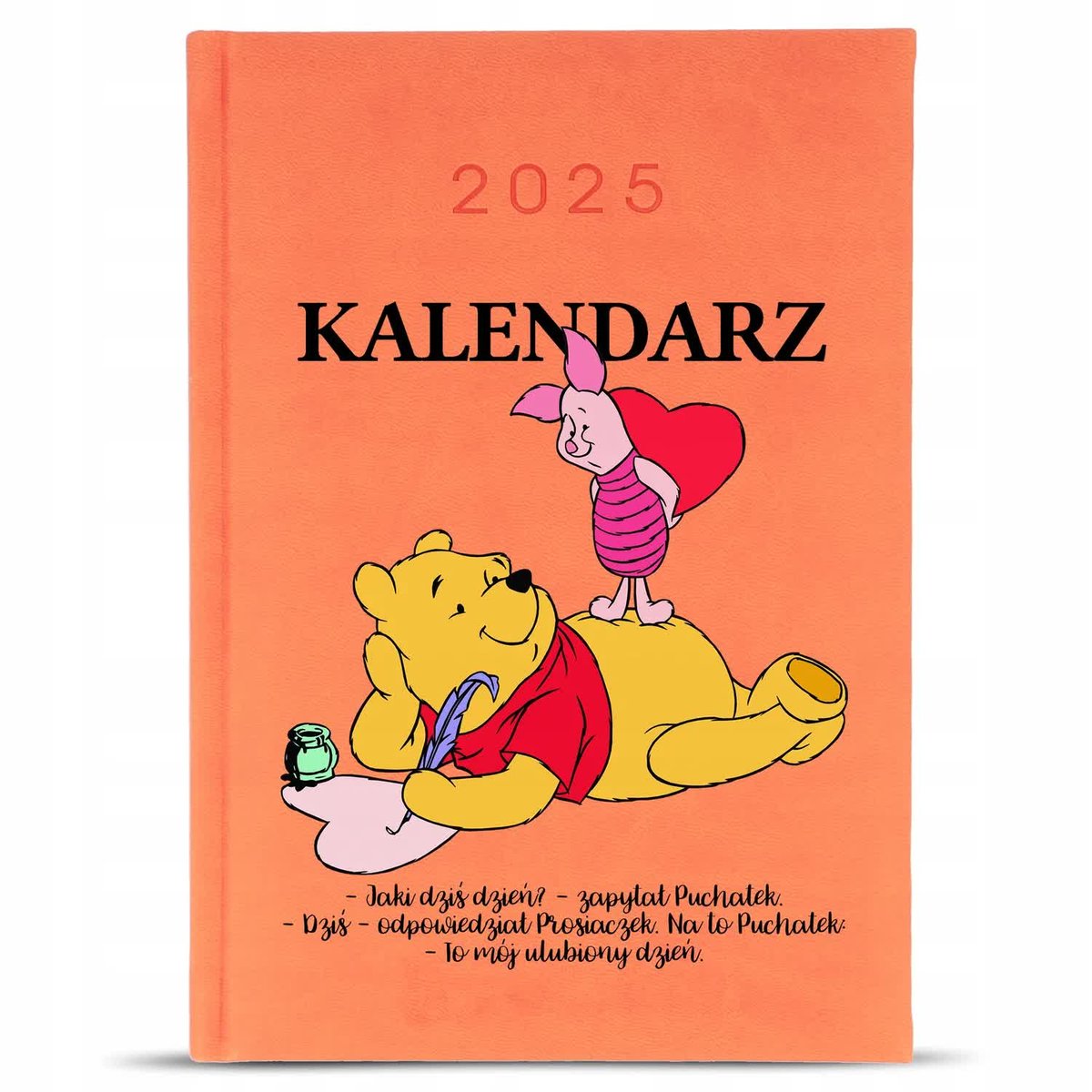 KALENDARZ A5 2025 Pomarańcz Książkowy Na Prezent KUBUŚ PUCHATEK Cytaty Wz
