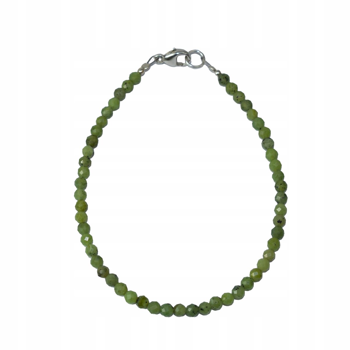 Bransoletka naturalny NEFRYT JADE fasetowany 2,2mm 925