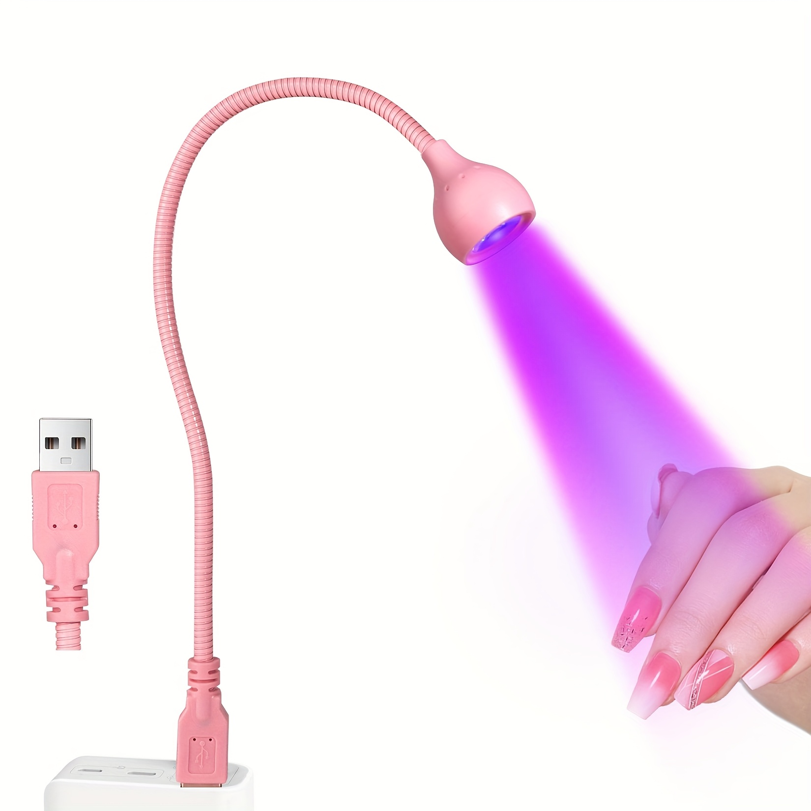TEMU tomlogiroa 3W Lampa LED do Paznokci - Przenośna, USB Zasilana Lampka Utwardzająca Żelowe Lakier z Regulowanym o 360° Czarnym Gęsi Szyją,