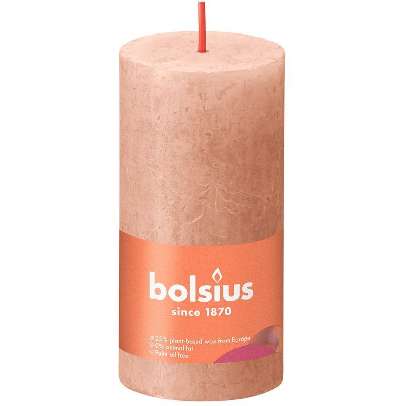Bolsius świeca bryłowa pieńkowa rustykalna słupek Rustic Shine 100/50 mm 10 cm - Kremowy Karmel Creamy Caramel