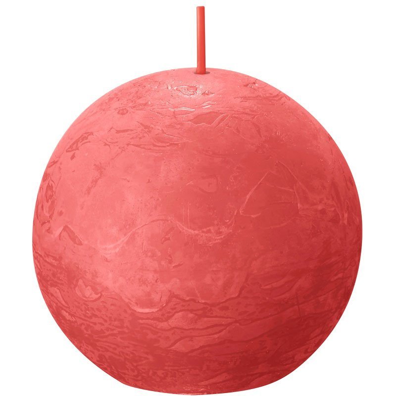 Bolsius świeca bryłowa kula rustykalna okrągła Rustic Shine 76 mm - Kwiatowy Róż Blossom Pink