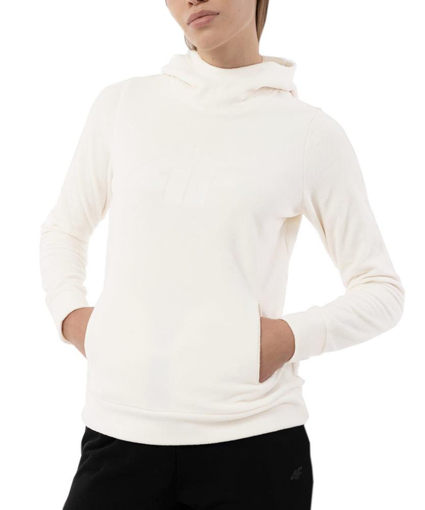 Polar damski z kapturem 4F AW23TFLEF148 - kremowy XS