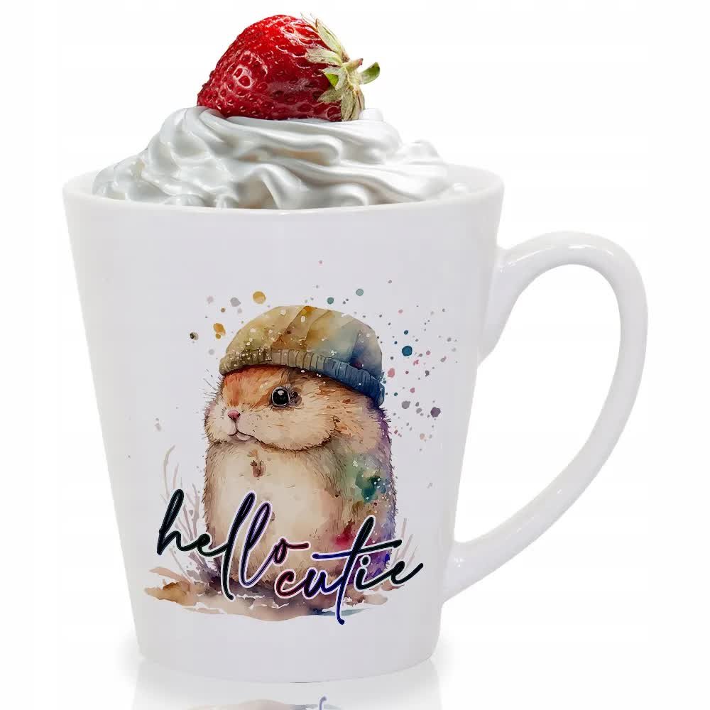 Kubek Biały Latte Animal Chomiczek HELLO CUTIE Wz
