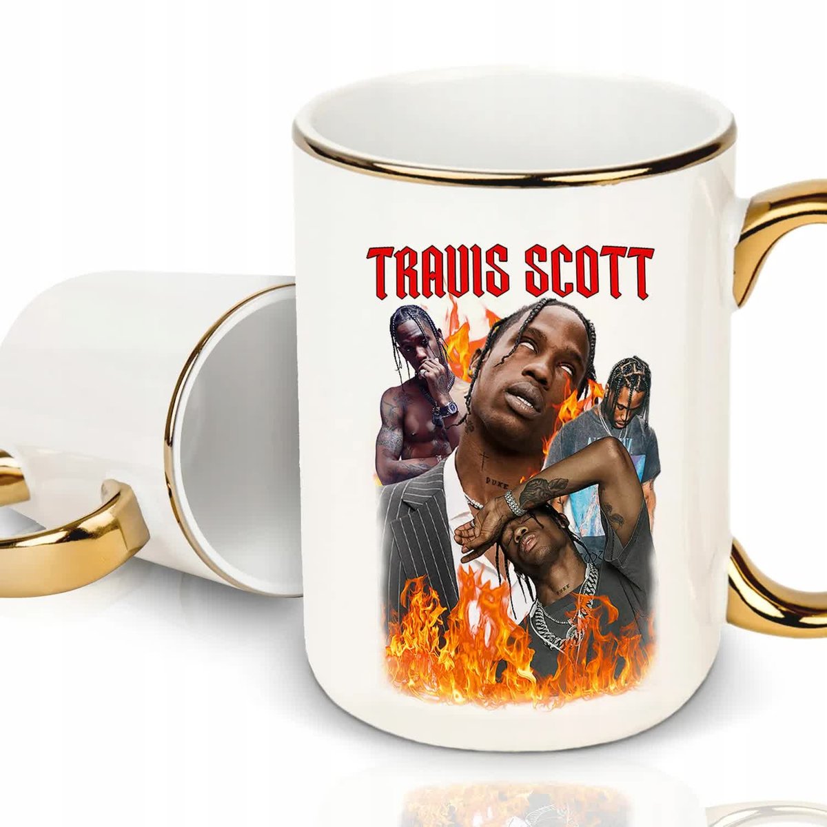 KUBEK ZŁOTY XXL Na Prezent Urodziny Dla Fana Rapu TRAVIS SCOTT Wzory