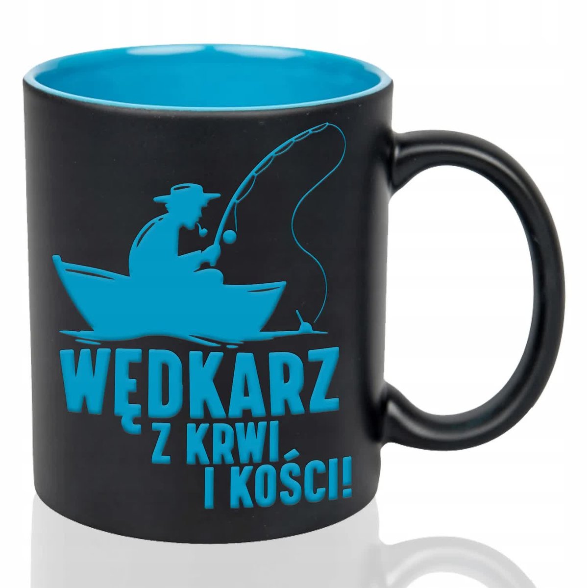 Kubek Grawer NIEBIESKI PREZENT DLA WĘDKARZA Wędkarz z krwi i kości Wzory