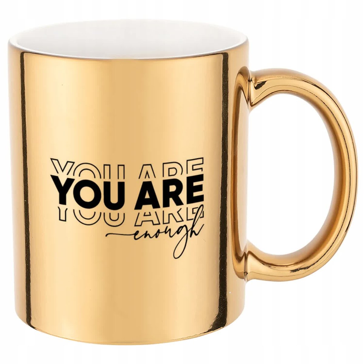 KUBEK ZŁOTY PREZENT YOU ARE ENOUGH WYSOKIEJ JAKOŚCI NADRUK HARDCOROWE WZORY