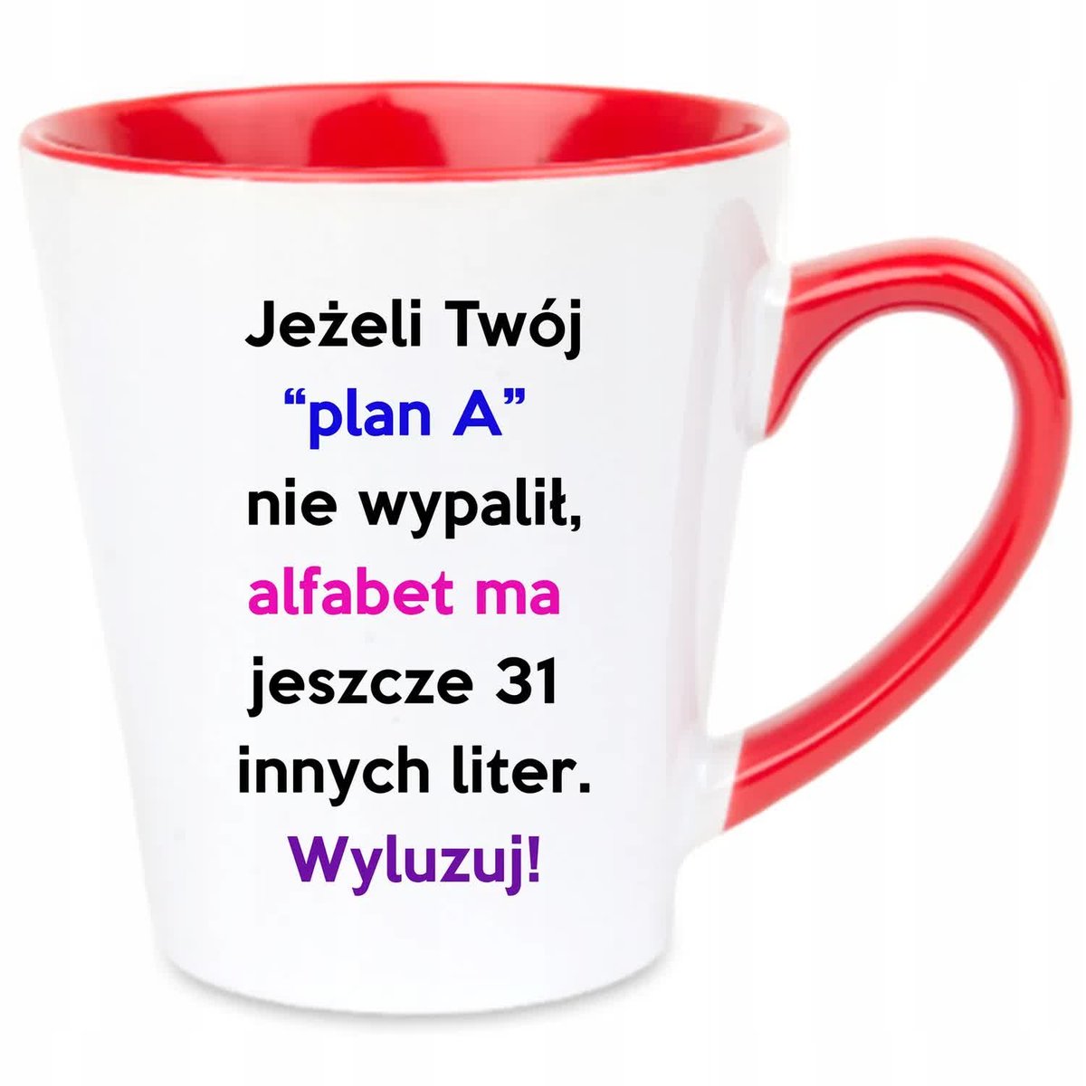 Kubek Latte Czerwono Biały JEŚŁI PLAN 
