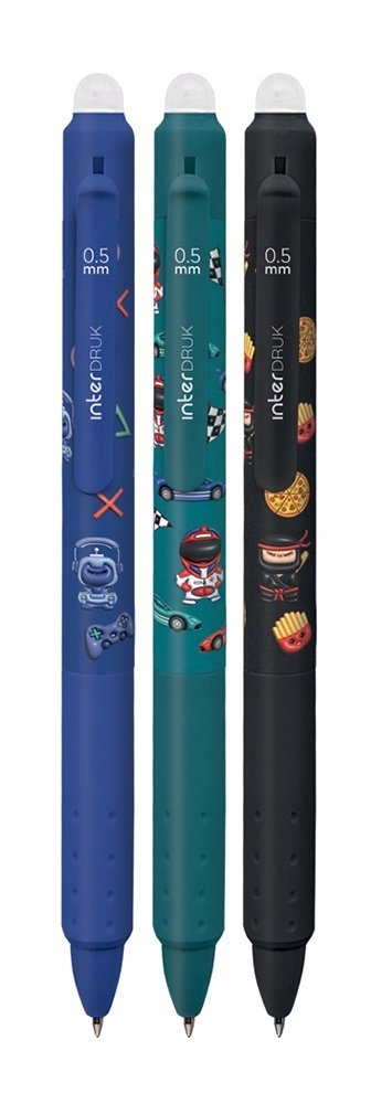 Długopis wymazywalny Interdruk YUHU z gripem niebieski 0,7mm (żelowy)