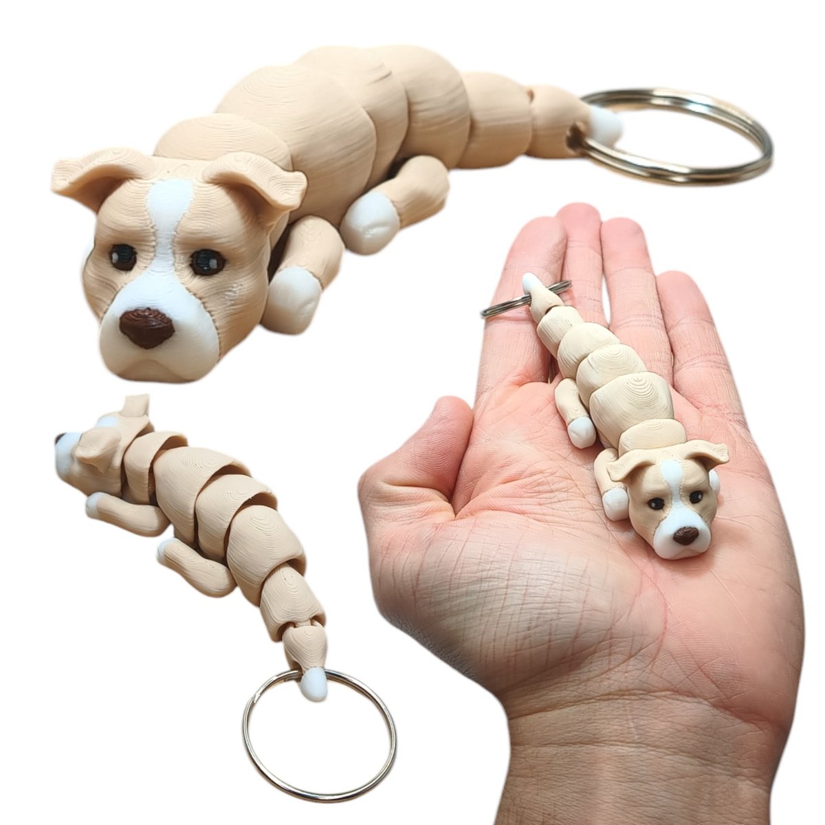 Ruchomy Brelok - Pitbull, American Pit Bull Terrier, Brelok do Kluczy