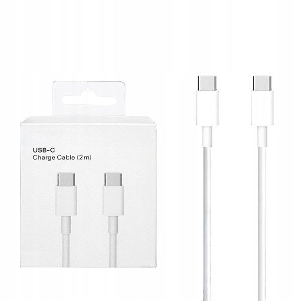 Kabel 2m USBC do Ładowania Telefonu Tabletu Zegarka Power Banka 2x USB-C