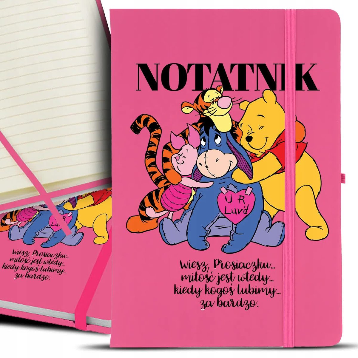 Notatnik Planer W Linię A5 RÓŻ Winnie Pooh Wzory