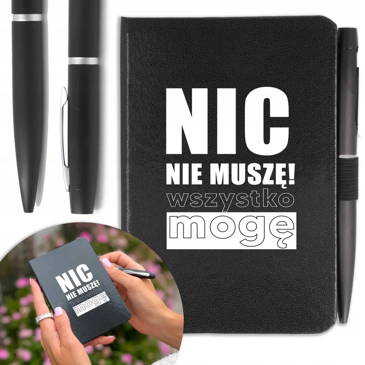 NOTES A6 DŁUGOPIS Prezent do Pracy TEKST Wzory