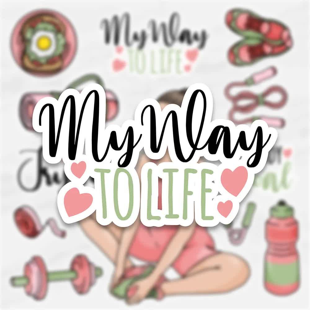 Naklejki Do Planera Kalendarza Bujo MY WAY TO LIFE - 12 Naklejek