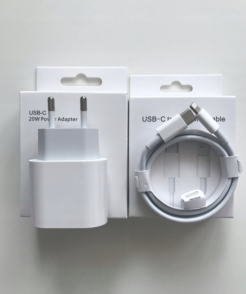 Zestaw do Ładowania IPhona X,11,12,13 Ładowarka + Kabel 1m/USBC Lightning