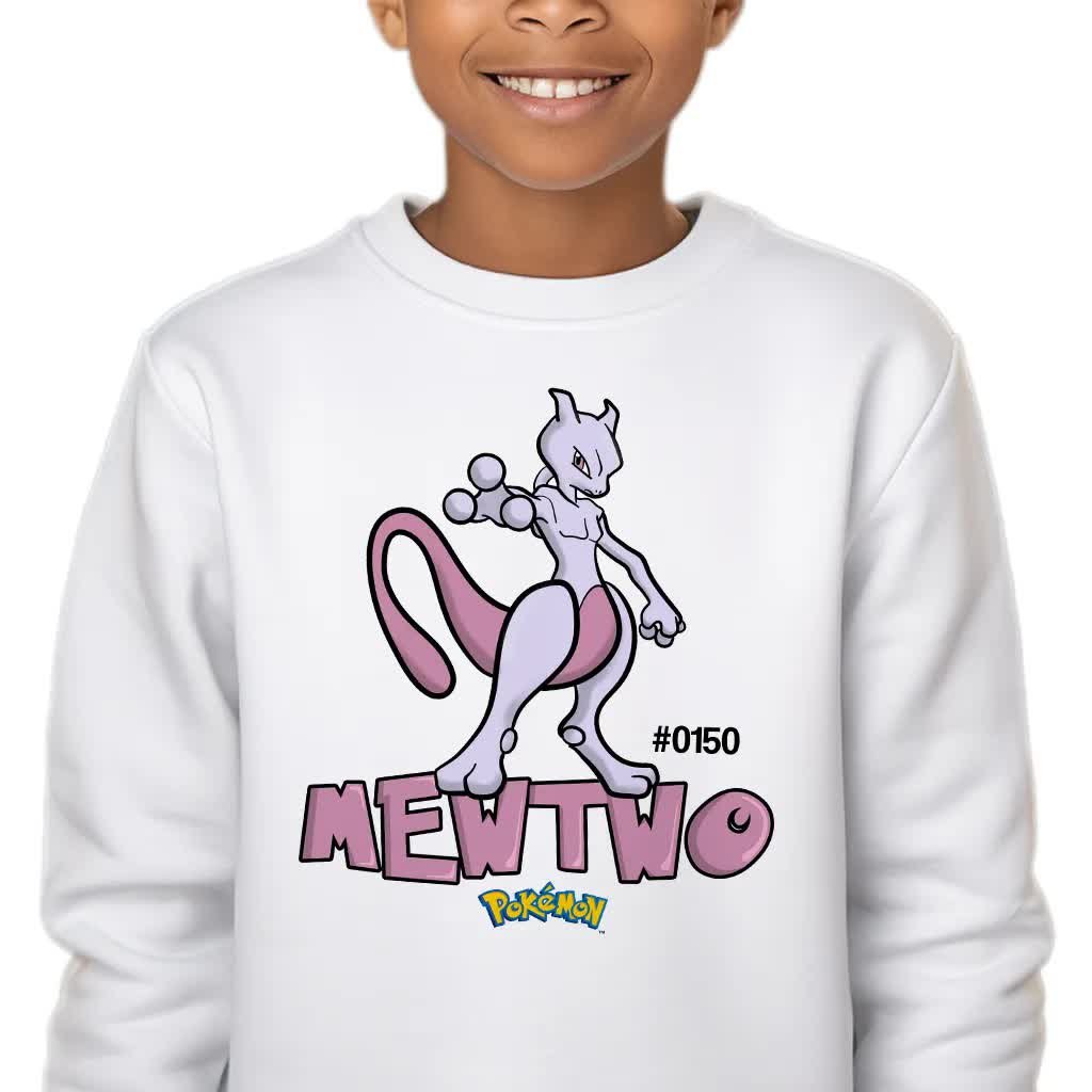Bluza Dziecięca Biała Bez Kaptura Super Prezent Dla Dziecka Mewtwo 104 Wz