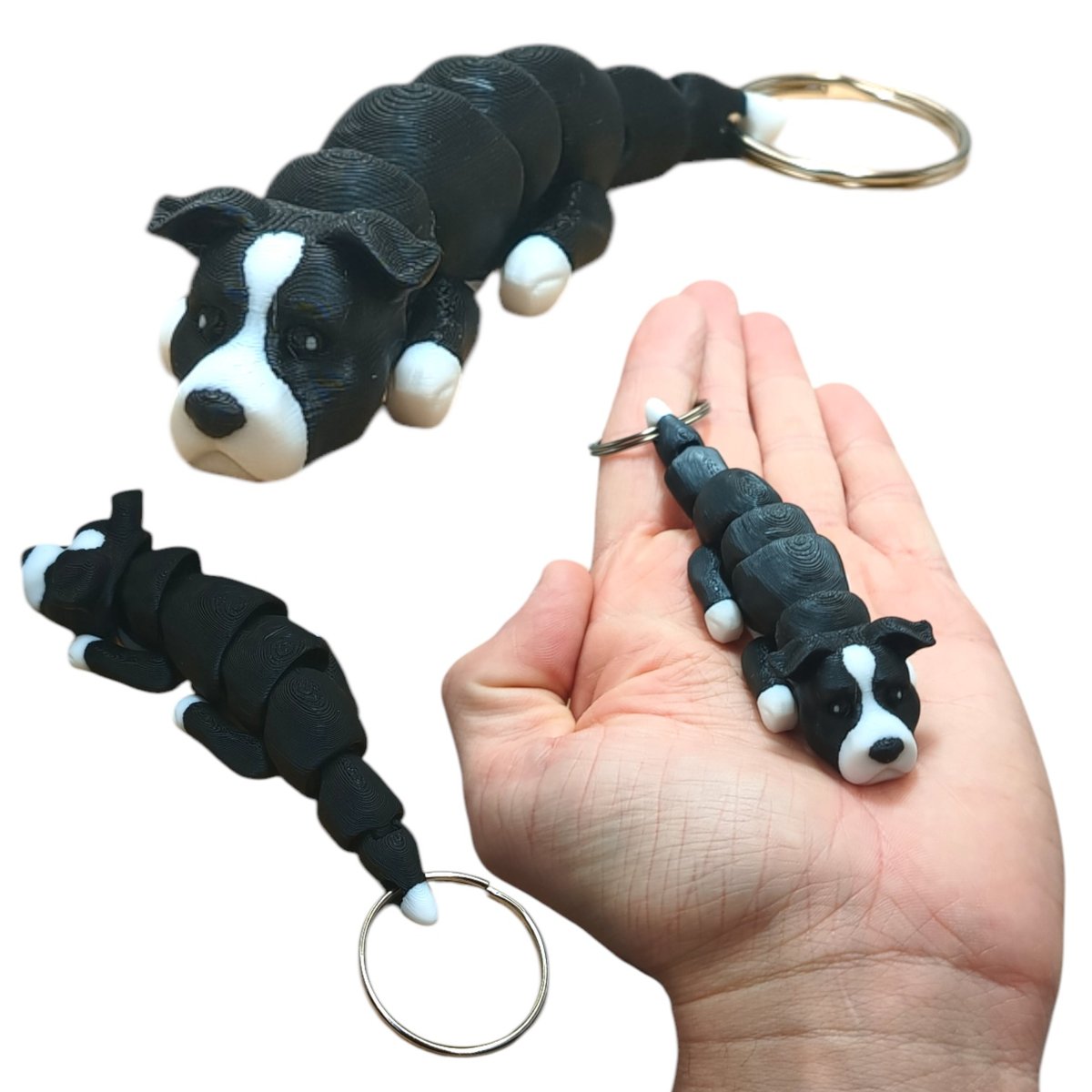 Ruchomy Brelok - Pitbull, American Pit Bull Terrier, Brelok do Kluczy