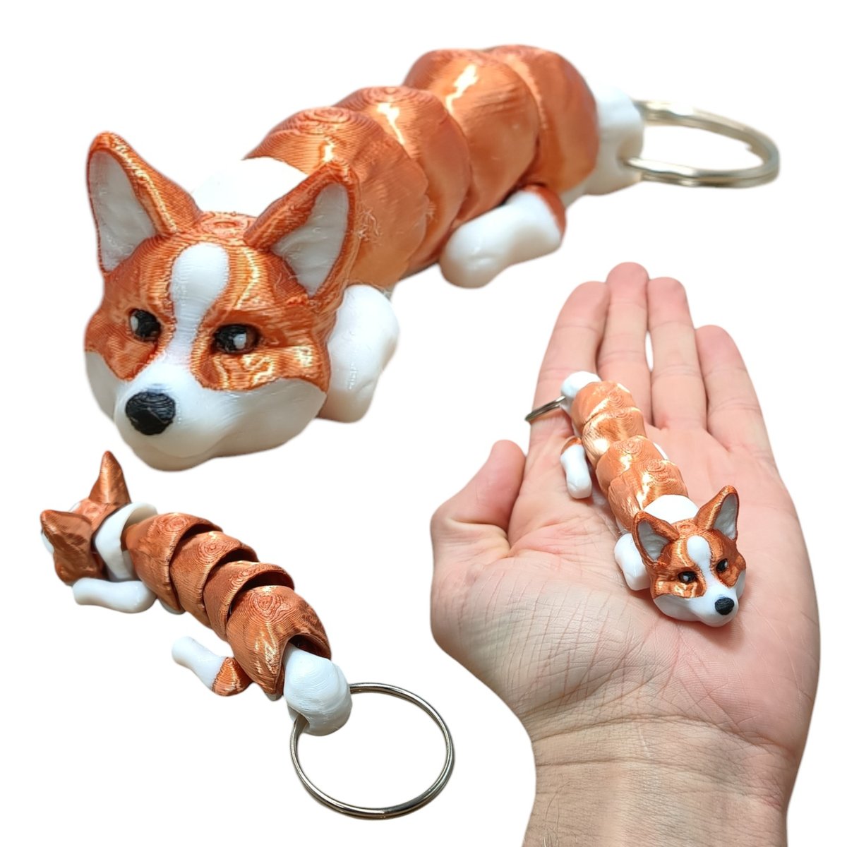 Ruchomy Brelok - Pies Corgi Cardigan, Corgi Breloczek, Brelok do Kluczy