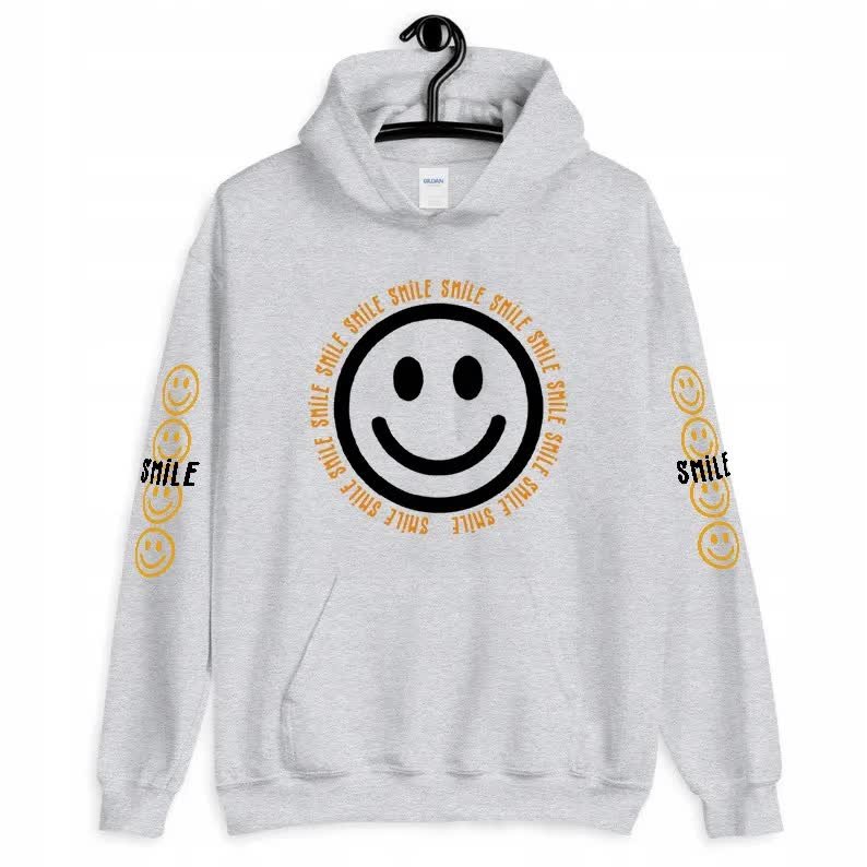 Bluza Szara Damska Z Kapturem Emoji Face Smile Xxl