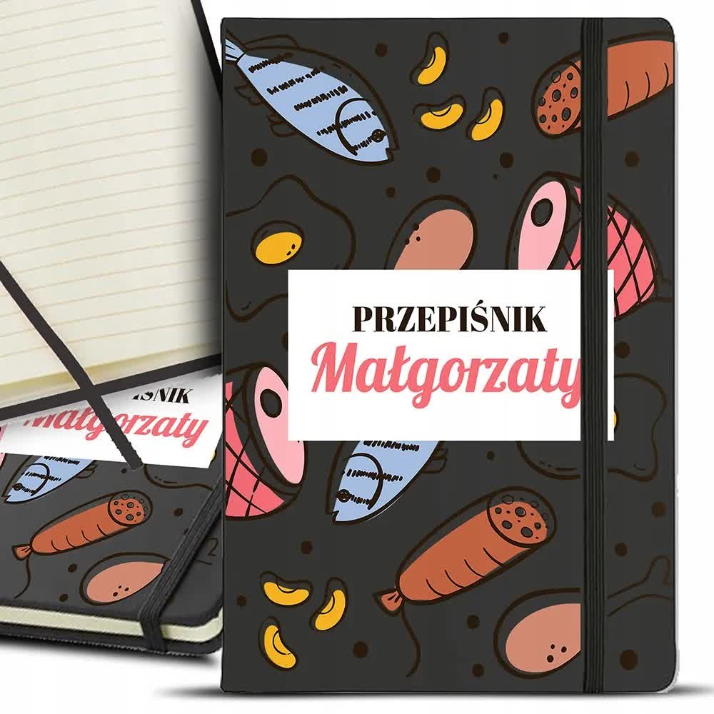 NOTES DO PRZEPISÓW ZESZYT KULINARNY PRZEPIŚNIK CZARNY TWOJE IMIĘ Wzory