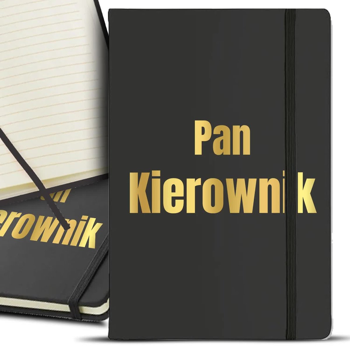 NOTES Czarny A5 GOLD Złocenie PAN KIEROWNIK Wzory