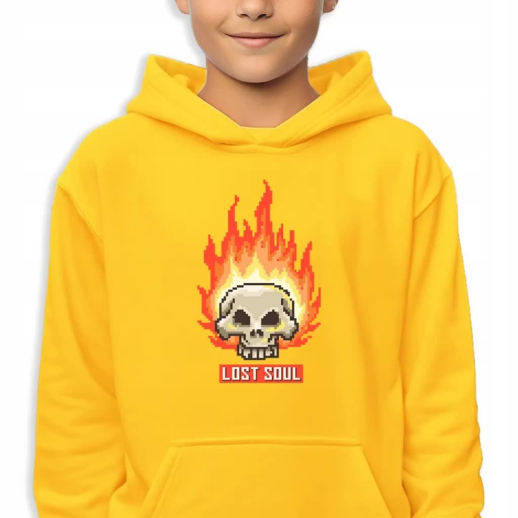 Bluza Dziecięca Z Kapturem Żółta Lost Soul Wiele Wzorów -140 Cm (9-11)