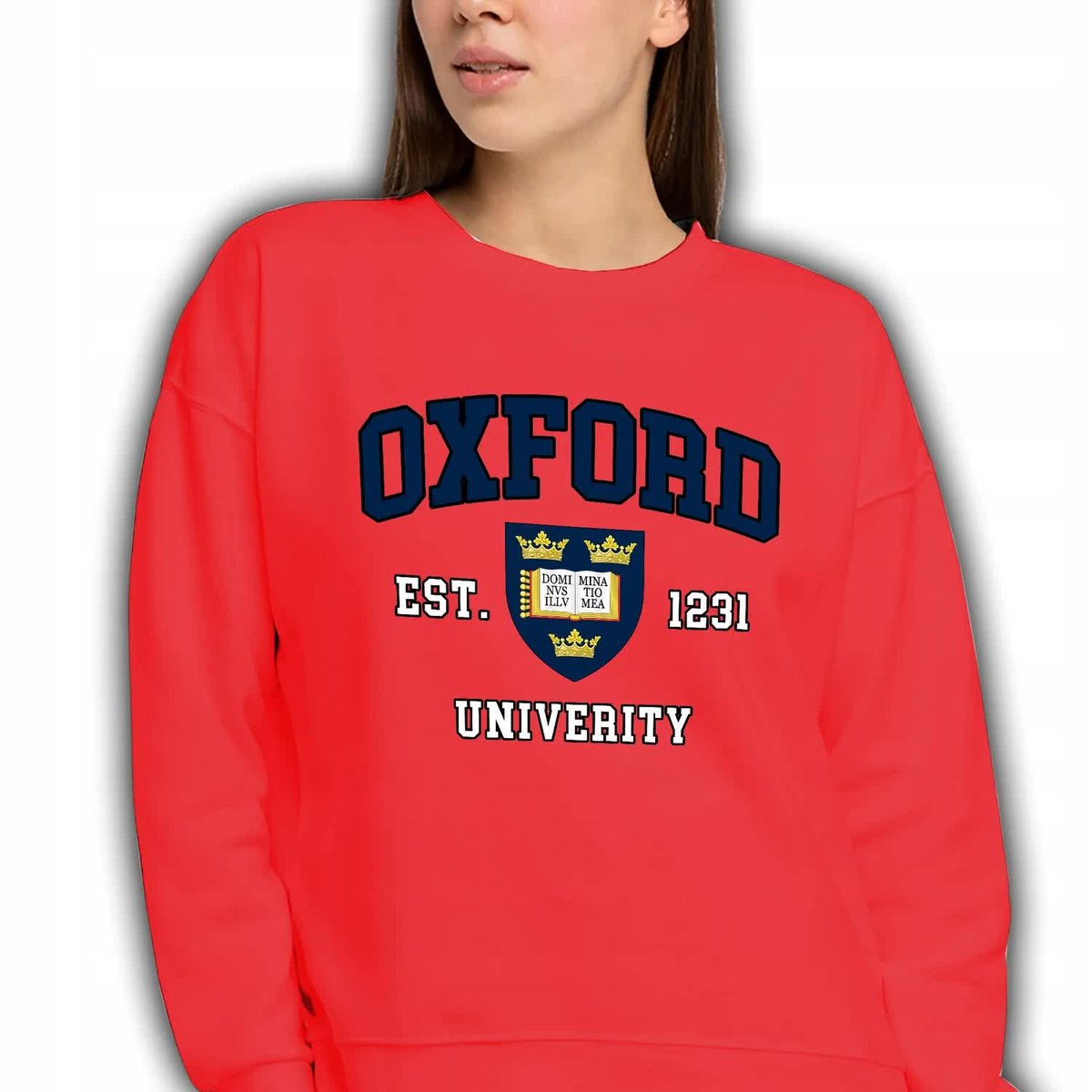 Damska Czerwona Bluza Dresowa Na Prezent Columbia Univerity Usa Wzory - Xl