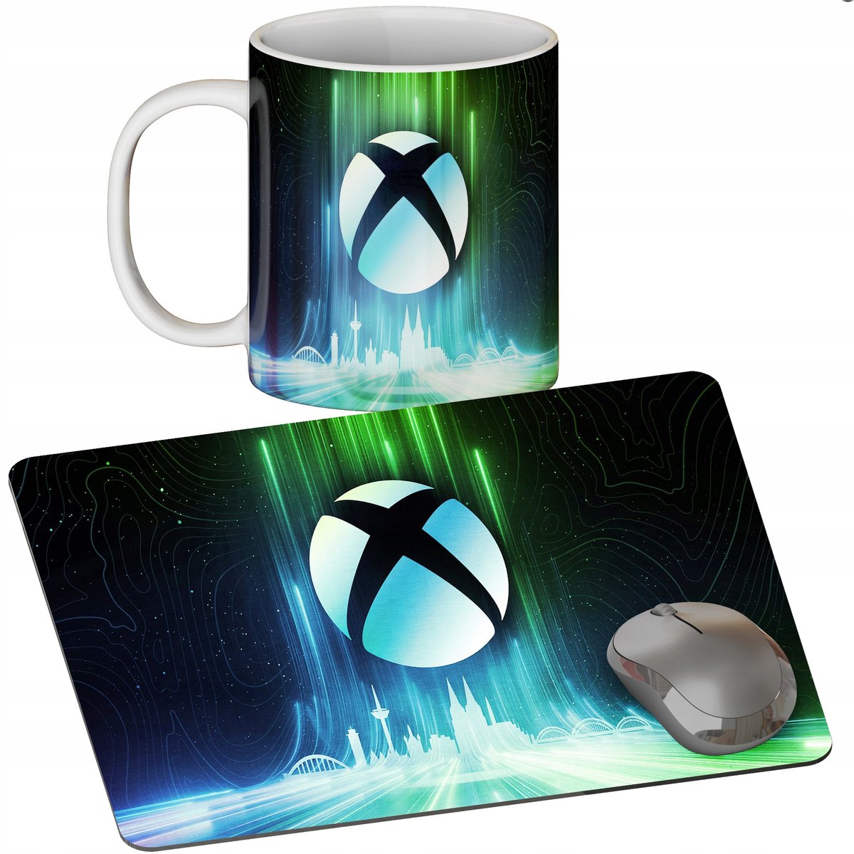 ZESTAW KUBEK + PODKŁADKA - XBOX KONSOLA HALO - PREZENT WIELE WZORÓW + IMIĘ