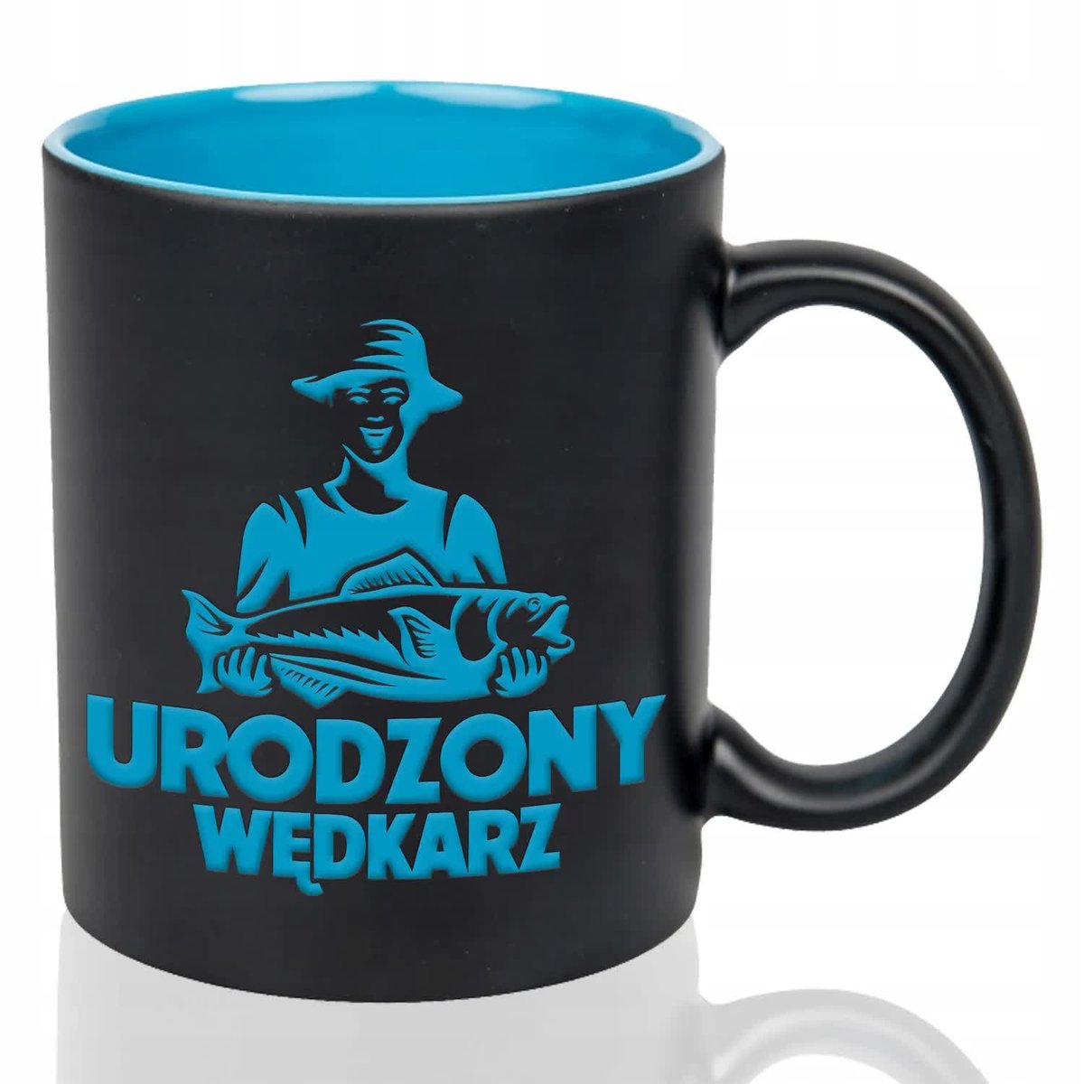 Kubek Grawer NIEBIESKI IDEALNY PREZENT DLA WĘDKARZA Urodzony Wędkarz Wz