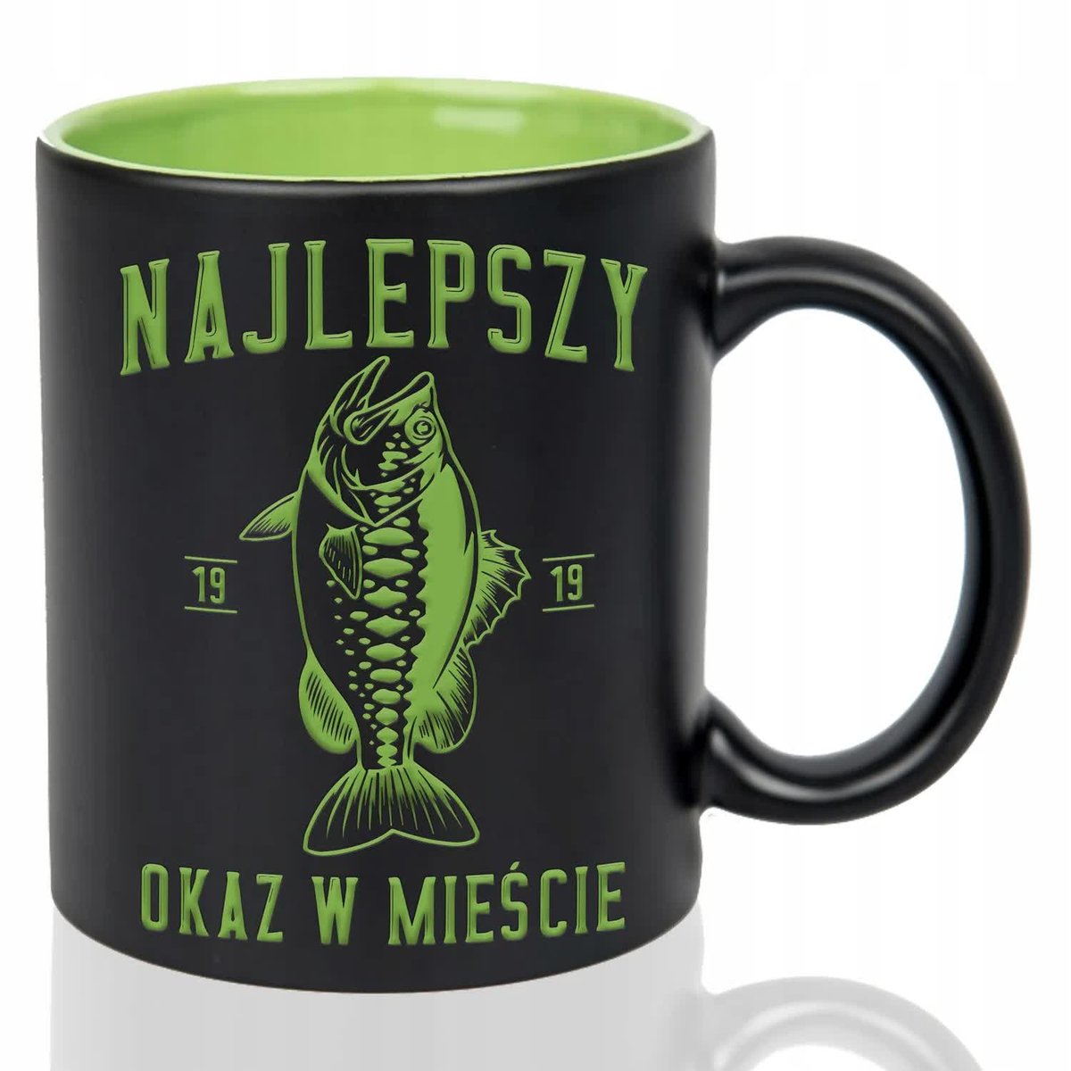 Kubek Grawer ZIELONE PREZENT DLA WĘDKARZA Najlepszy okaz w mieście Wzory