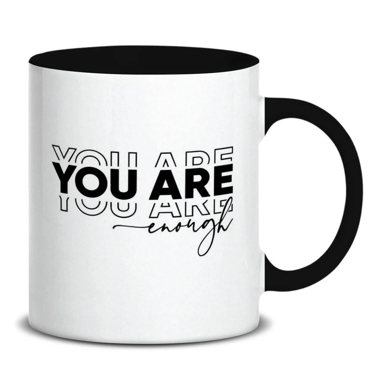 KUBEK BIAŁY PREZENT YOU ARE ENOUGH WYSOKIEJ JAKOŚCI NADRUK HARDCOROWE WZORY