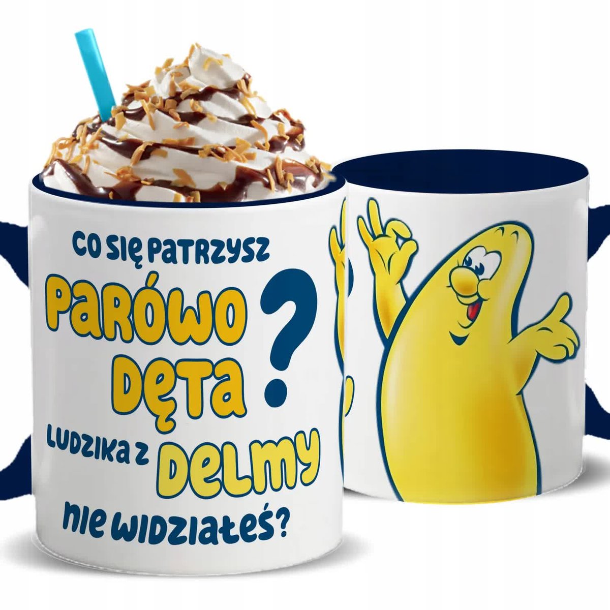 KUBEK GRANATOWY Na Prezent Mem Z TikToka Parówo Dęta LUDZIK Z DELMY
