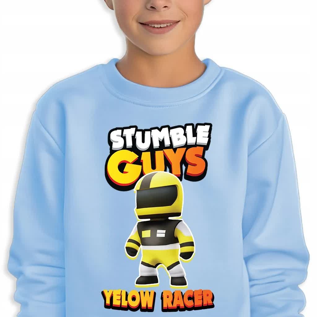 Ciepła Bluza Dziecięca Stumble Guys Wiele Wzorów Yellow Racer - 152 Cm