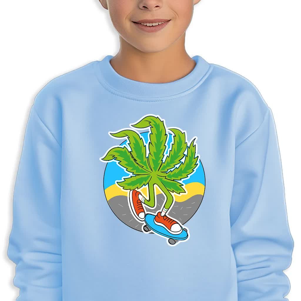 Bluza Dziecięca Niebieska Skate Weed Mix Różnych Wzorów -164 Cm (14-15)