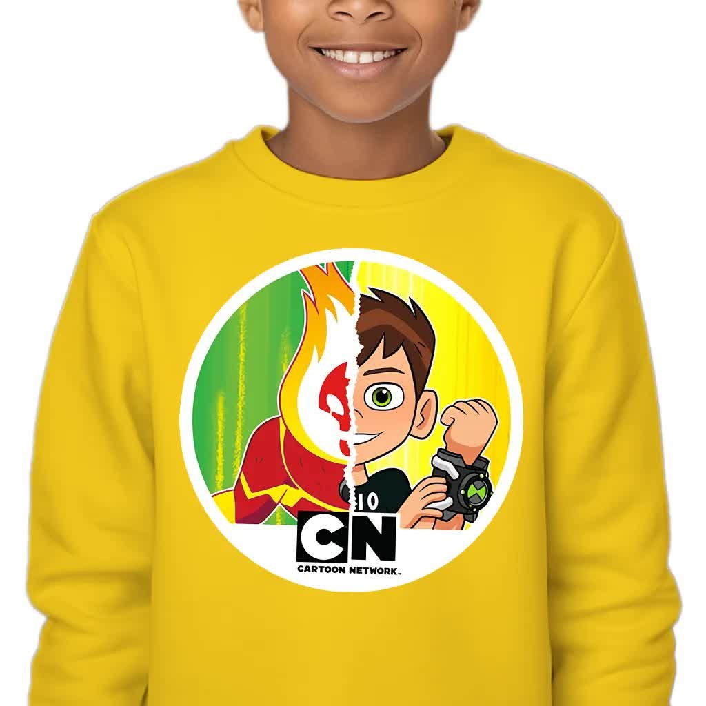 Bluza Żółta Dziecięca Ciepła Z Ben 10 Inferno Rozmiar 140 Prezent Top Wzory