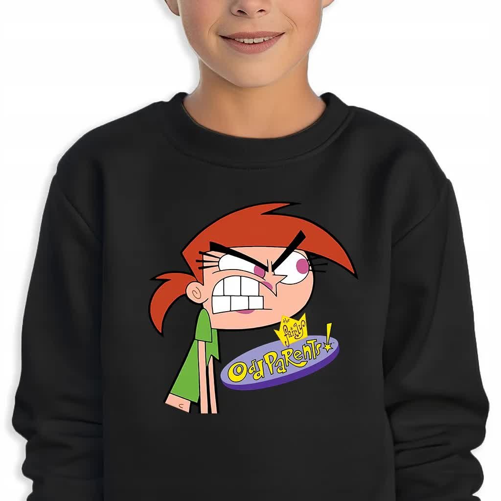 Bluza Dziecięca Czarna Vicky Wróżkowie Chrzestni Wzory -152 Cm (12-13)