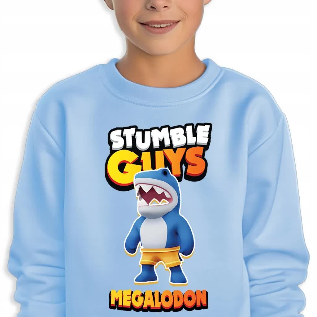 Bluza Dziecięca Niebieska Stumble Guys Wiele Wzorów Megalodon 152Cm