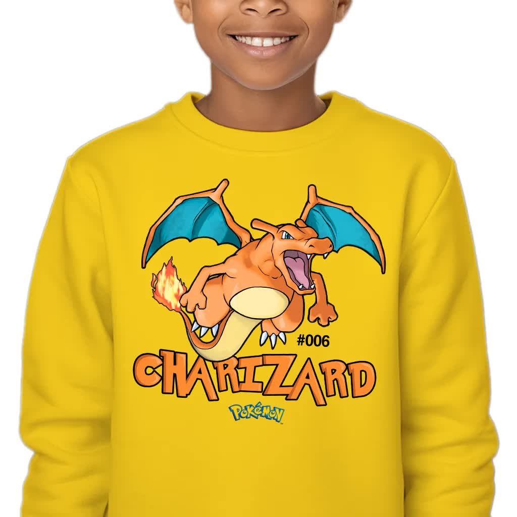 Bluza Dziecięca Żółta Bez Kaptura Prezent Dla Dziecka Charizard 116 Wzory