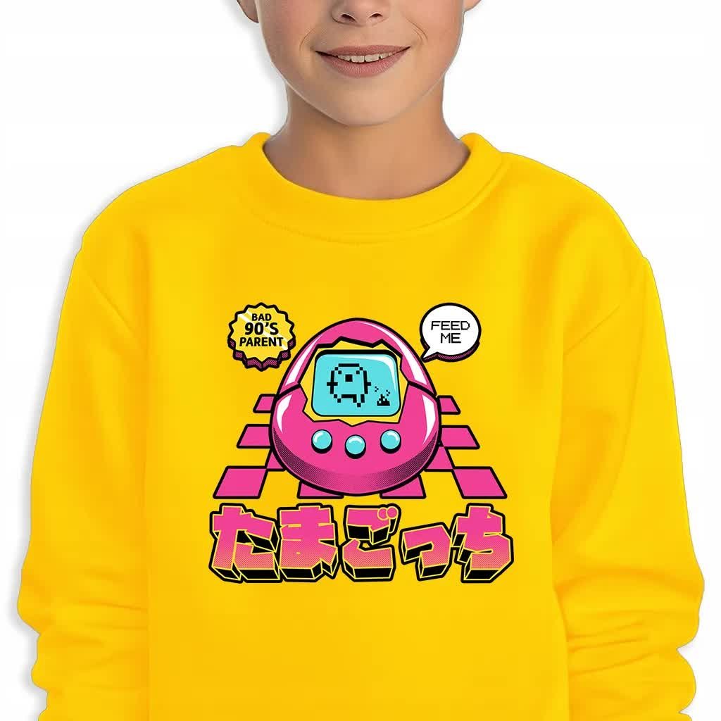 Bluza Dziecięca Żółta Różowe Tamagochi Wysoka Jakość Wzory -116 Cm (5-6)