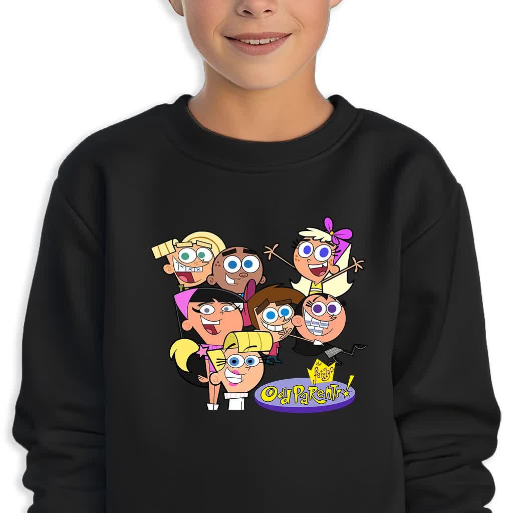 Bluza Dziecięca Czarna Wróżkowie Chrzestni Uczniowie Wzory -128 Cm (7-8)