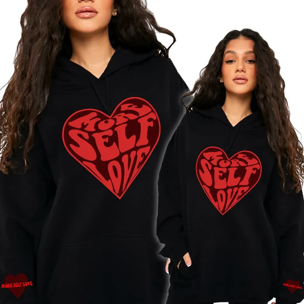 Bluza Czarna Damska Z Kapturem More Self Love Xxl