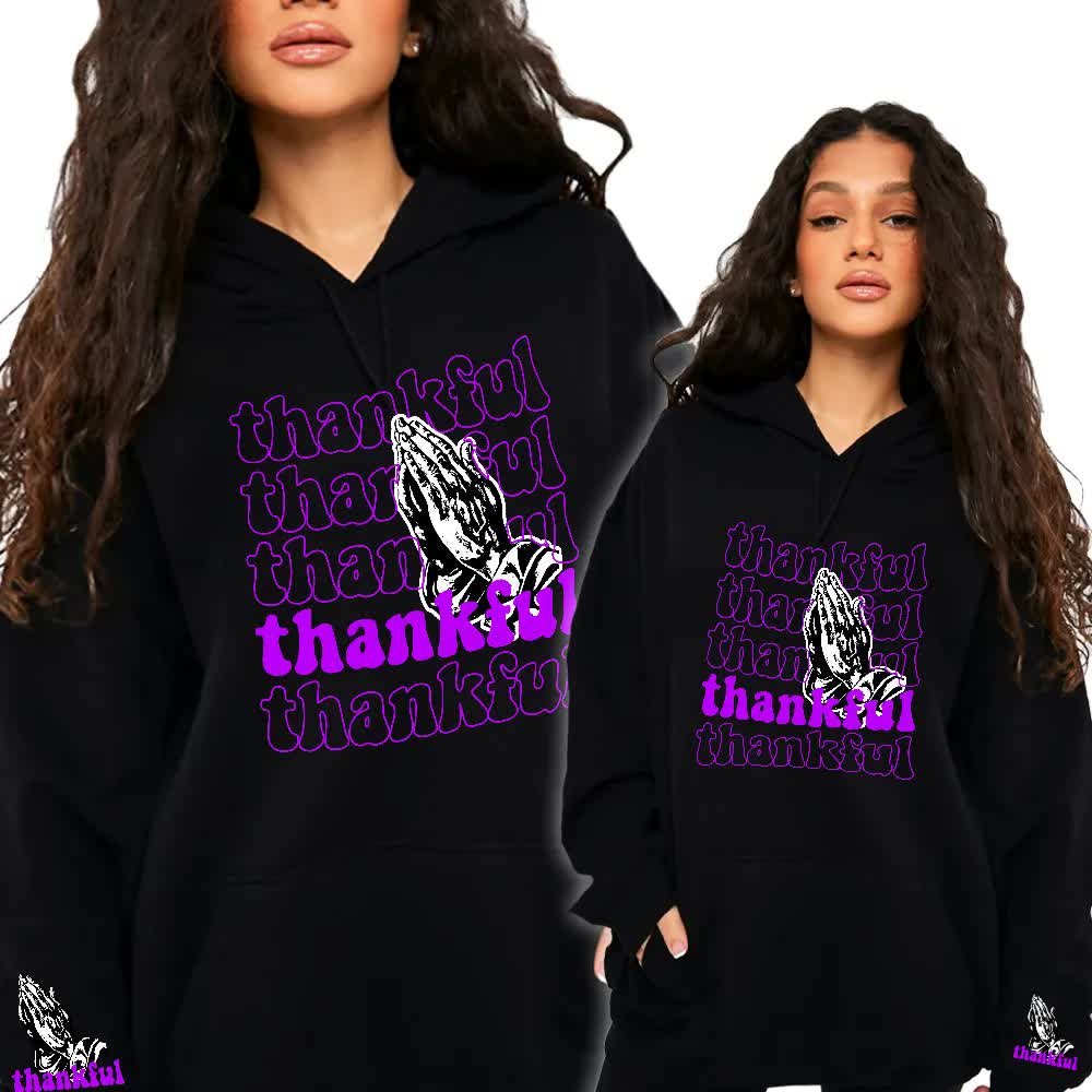 Bluza Czarna Damska Z Kapturem Be Thankful - Xl