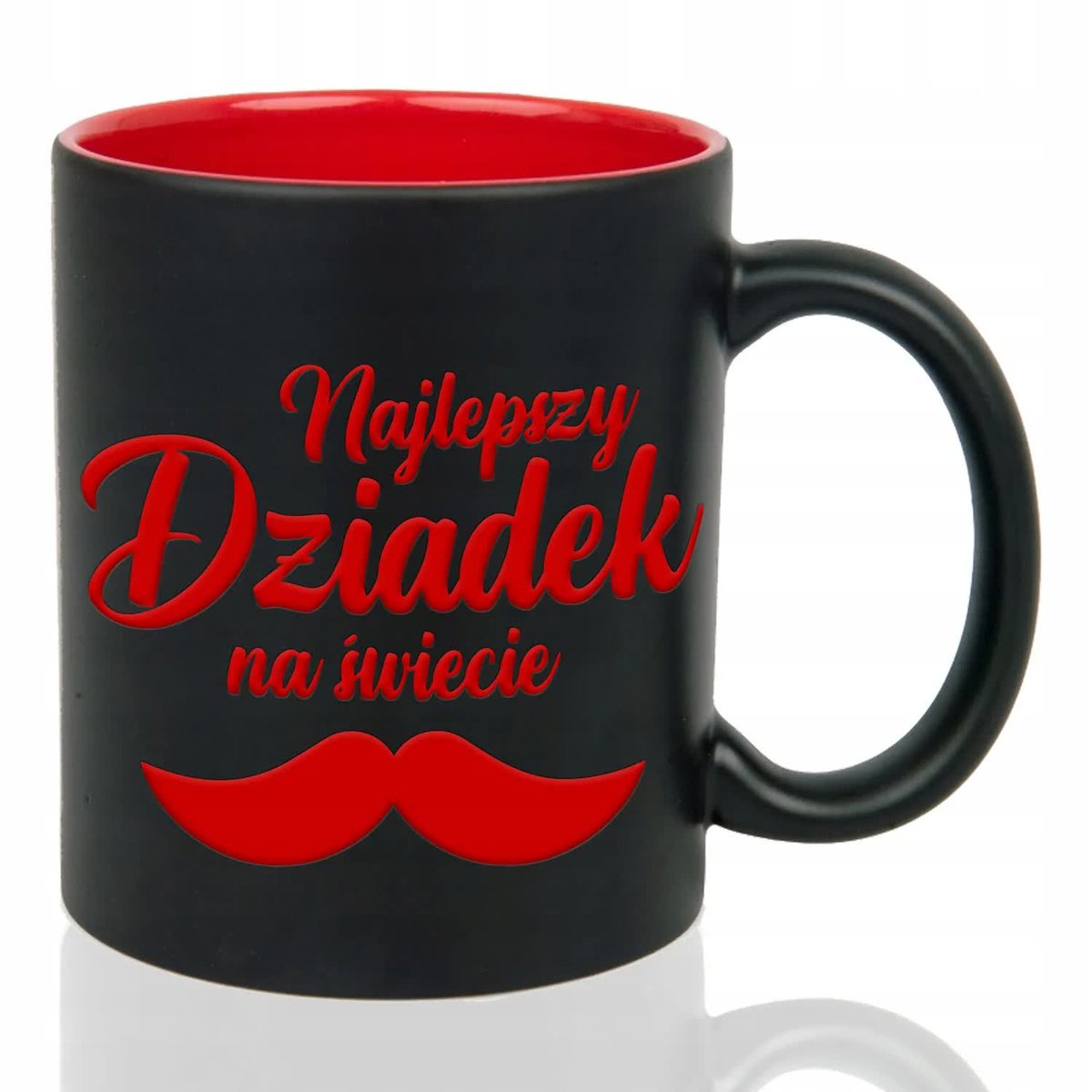 KUBEK GRAWER Czerwony Upominek Na Prezent Urodziny NAJLEPSZY DZIADEK Wzory