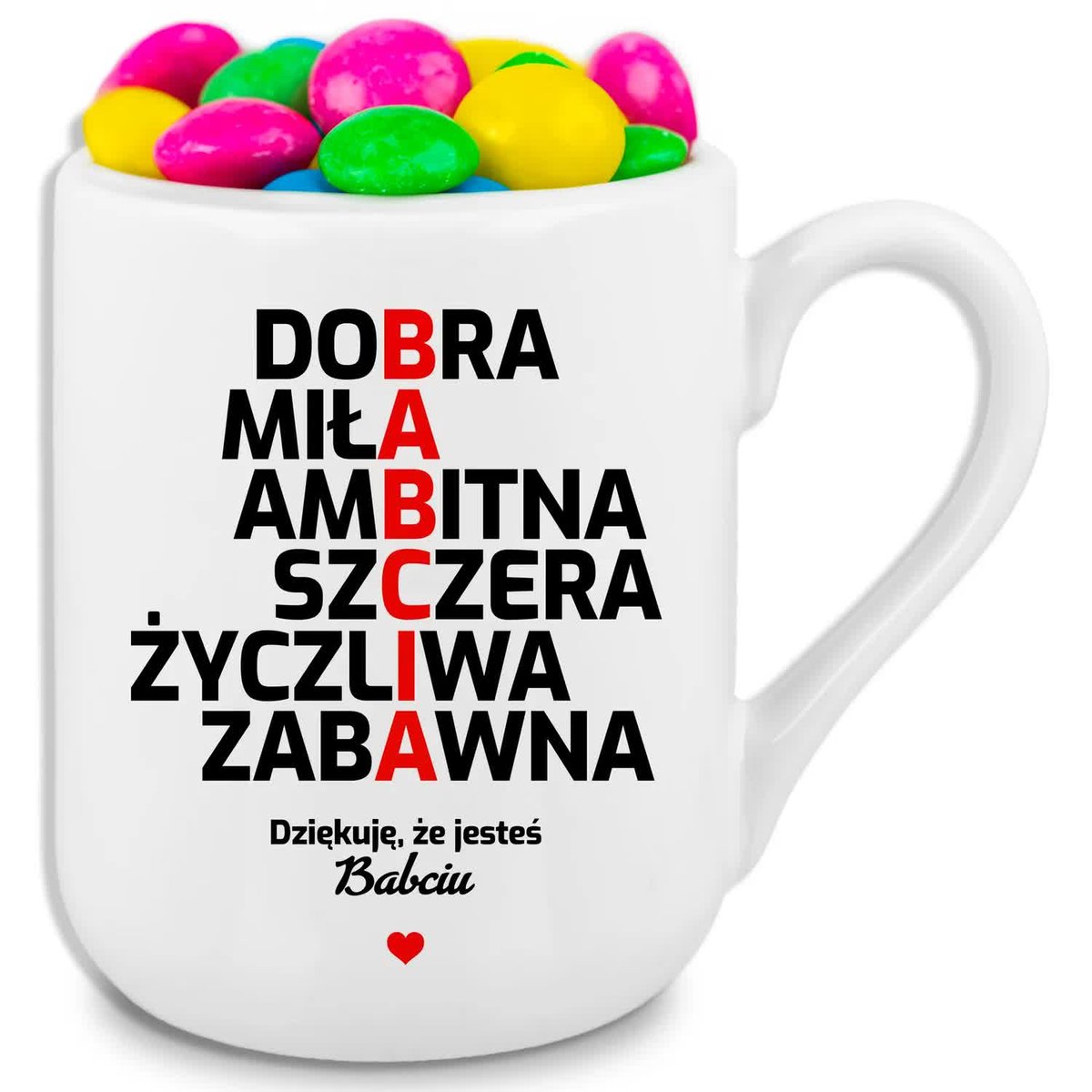 Kubek Biały 330ml COFFEE - Prezent Krzyżówka dla Babci Wiele Wzorów