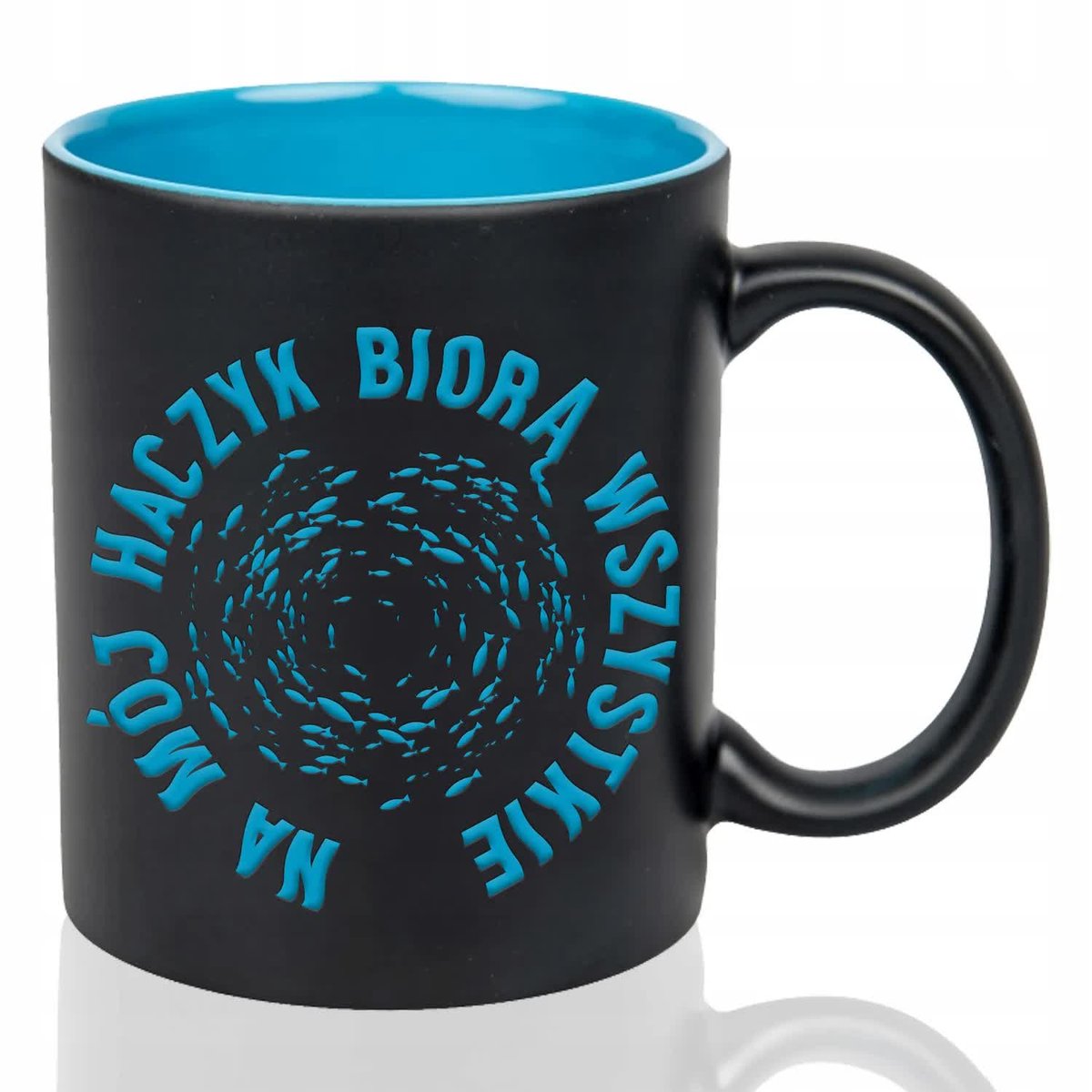 Kubek Grawer NIEBIESKI PREZENT DLA Męża Na mój haczyk biorą wszystkie Wz