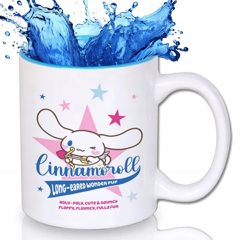 KUBEK BŁĘKITNY Na Prezent Urodziny Dla Dziecka CINNAMOROLL Króliczek Wzory