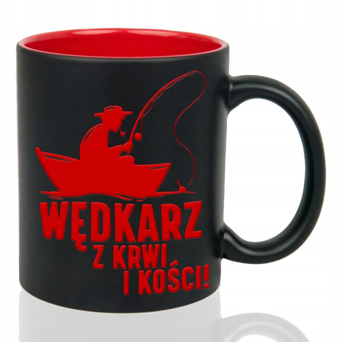 Kubek Grawer CZERWONY PREZENT DLA WĘDKARZA Wędkarz z krwi i kości Mix Wzory